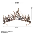 Detailed size specifications for the vintage baroque rhinestone bridal crown and tiara - J2835 Mixed Pearl