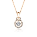 Elegant rose gold S925 sterling silver butterfly moissanite heart pendant necklace - Rose Gold Plated (White Moissanite)