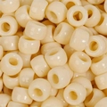 Creamy white plastic pony beads with large holes for DIY jewelry making bulk pack - Cream
