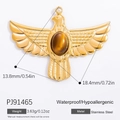 Golden eagle stainless steel pendant with brown tiger eye stone and dimensions - Gold Eagle with Tiger Eye Pendant Only (Without Chain) (PJ91465A)