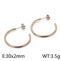 Minimalist golden 30x2mm twisted C-shape stainless steel earrings for women - 30x2mm / Rose Gold