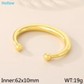 Minimalistische 18k vergulde roestvrijstalen holle C-vormige open armband voor dames - Goud