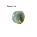Saddle shaped amazonite stone ear gauge with natural green mineral texture and finish - Amazonite