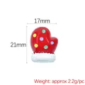 Christmas heart shaped glove resin accessory in red with dots for DIY crafts 21mm - Christmas Mittens