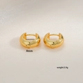 Golden 8mm chunky titanium steel huggie earrings with a polished mirror finish - 8mm / Gold
