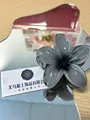 Translucent dark grey resin orchid hair claw clip with a glossy finish and spring mechanism - Large (approx 8cm) / Gradient Grey