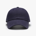 Classic navy blue cotton baseball cap in a minimalist six-panel style with curved brim - Navy Blue