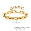 Detail der 18K vergoldeten Figaro-Kette mit Karabinerverschluss und Größenangaben - BR-2292G (0,87 cm Breite/16-21 cm Länge)