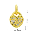 18K vergoldeter Herzanhänger mit Zirkonia-Besatz für DIY-Schmuckherstellung - Gold - Herz 591