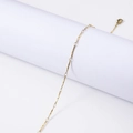 Gold minimalist stainless steel thin link chain bracelet with secure lobster clasp closure - 45+5cm / 2.2mm Handmade Embossed Stick Chain / Gold