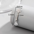 Silver star and teardrop zircon screw-back ear stud with dimensions of 2.25cm length - Water Drop Pendant Star Style (A424-10#)