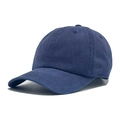 Navy blue washed cotton baseball cap with classic six-panel design and curved brim - M (56-58cm) / Blue