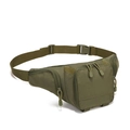 Tactical olive green MOLLE waist bag with multi-pocket nylon construction and adjustable strap - Army Green