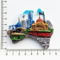 Melbourne Australia map resin fridge magnet with 3D relief cityscape in colorful finish - Melbourne Map