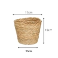 Cesta de algas marinas tejidas naturales, diámetro 17cm con un diseño cónico - Mediano (Superior 17*Base 13*Altura 15cm)