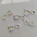 Set de 5 cierres de colgante de hoja plateados bañados en oro 14K para joyería DIY - Plateado