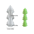 Three-cavity Christmas tree silicone mold for DIY candles and resin craft with measurements - 3-Link Stacked Christmas Tree