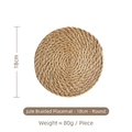 Round jute braided placemat with a diameter of 18cm, natural heat resistant table mat - 18cm Round