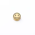 Polished stainless steel gold smiley face charm bead for DIY jewelry making - Expression 1 / Steel
