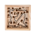 Labyrinthe en bois carré pour enfants avec bille métallique et chemin numéroté de 1 à 20 - Style Couleur Bois Naturel / Style Personnalisé