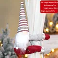 Christmas Gnome curtain buckle featuring a red and grey striped knitted hat and long beard - Gnome Style (002-A)