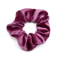 Chouchou en velours violet foncé avec texture côtelée pour coiffure rétro - Violet foncé