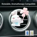 Cute white bunny car air vent aromatherapy clip with a rotating pink clover fan - Rabbit (Includes 2 Fragrance Pads)