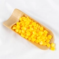 Realistic artificial yellow corn kernels in a small bamboo tray for food prop decoration - Corn (500g)