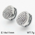 Silberne Tropfen-Ohrringe mit Pavé-Zirkonia-Besatz in der Größe 14x11 mm für Damen - Silber mit Strass (KE113021-KFC)