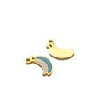 Golden banana pendant charm with blue and white enamel details for DIY necklaces - Banana / Blue