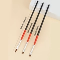 Set di 3 pennelli professionali per nail art con manico in legno rosso e nero - 3 Penne per Nail Art in Legno Nero Rosso