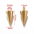 Pendentif conique en acier doré pour bijoux DIY avec dimensions de taille précises - Petit Anneau 6x10.5mm / Or