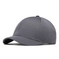 Breathable grey mesh baseball cap for summer outdoor sports featuring a short brim design - Adjustable / Gray