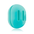 Mini silicone facial cleansing brush in mint green with soft bristles and ergonomic design - Storage Box Horizontal Hole / Green