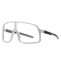TR90 sport sunglasses with white wrap-around frame and black-grey temples for cycling - White Frame Photochromic Lens Non-Polarized
