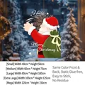 Santa Claus with green gift bag window sticker for Christmas festive shop decoration - Style B Waving Santa Claus / Small 40*50CM
