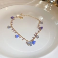 Elegant gold chain bracelet with purple gradient lily of the valley floral pendants - 60# Bracelet-Purple Lily of the Valley-Gold Chain