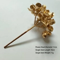 Branche de feuille dorée artificielle avec tête de fleur de 11 cm pour décoration - Hortensia à Fleurs de Prunier