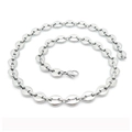 Collana a catena chicco di caffè in acciaio inossidabile argento con maglie ovali - 71CM / 9mm Argento