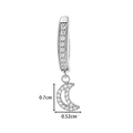 Titanium moon navel piercing with zircon stones measuring 0.7cm by 0.52cm - Silver