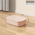 Pink flat storage box with lid, medium size 25x18x8.5cm, 4L capacity for desk organization - Small (25x18x8.5cm) / Pink