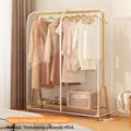 Golden clothes rack with transparent PEVA dust cover, 100x150x50cm organizer - Clear / L100xW50xH150cm