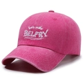 Gorra vintage de algodón lavado rosa con bordado bats in the BELFRY en el frente - Rosa Rojo