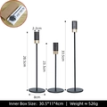 Set of 3 modern black and gold metal candle holders in varying heights for home decor - Large, Medium and Small Combination (423/3) / Black
