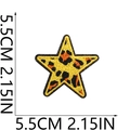 Detail view of a 5.5cm leopard print star embroidery patch with size markers - Star Orange Yellow Leopard Print (20号)