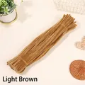 Macaron light brown fuzzy pipe cleaners for DIY craft handmade plush floral creations - Approx 100Pcs (High Density) / Light Brown