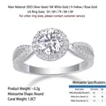 Luxurious S925 sterling silver moissanite ring with 18K white gold plating for women - US 7 / Luxury Halo Round Style (R13073)