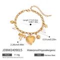 Dettaglio del bracciale a cuore in acciaio inossidabile con misure e ciondoli perla - Jdbw2409015