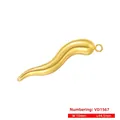 Polished gold chili pendant dimensions 44.5mm by 10mm shown on a white background - Gold VD1567