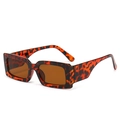 Retro rectangle thick frame sunglasses with amber tortoiseshell pattern and brown lenses - Tortoise Frame Brown Lens
